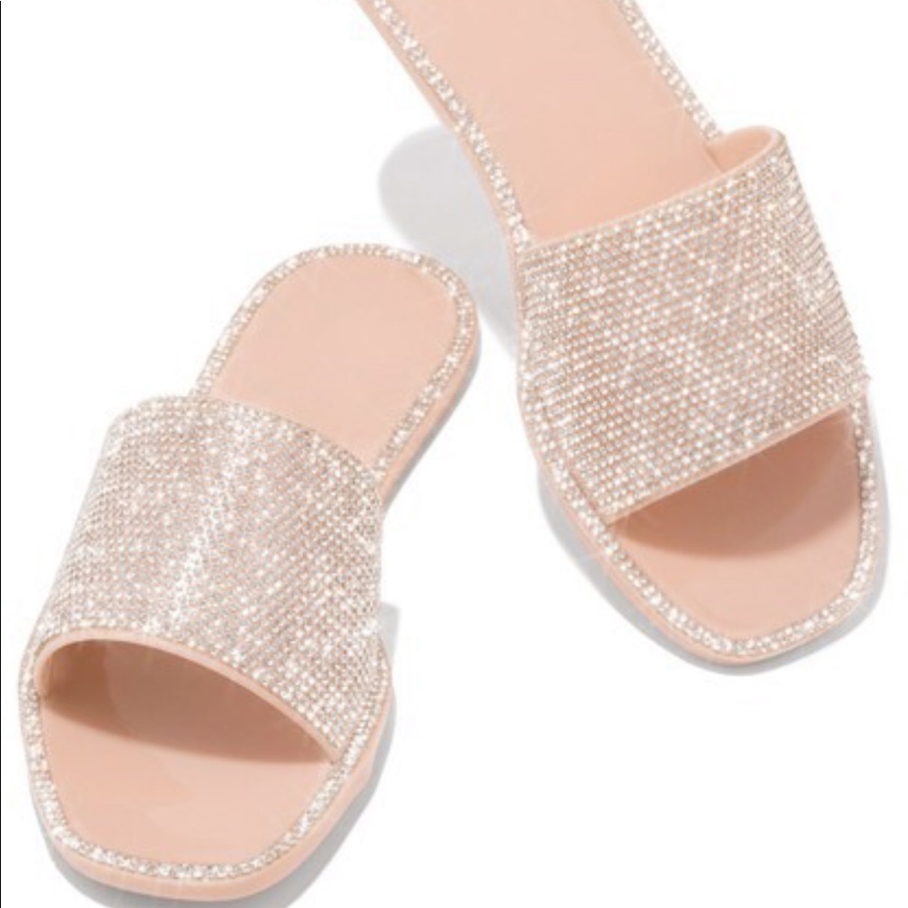 Nude Rhinestone Jelly Slide Sandal - Picture 6 of 10